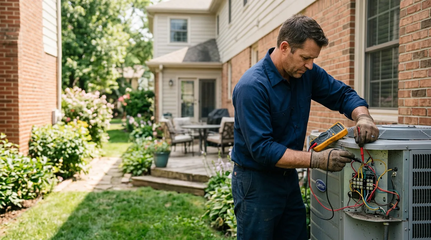 HVAC technician working near Ames, OK